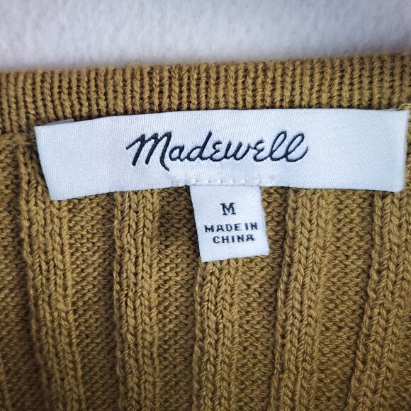 Madewell Tilney Ribbed Knit Sweater Tank Spiced Olive Sz M Stretchy Earthy Chic - Picture 3 of 10